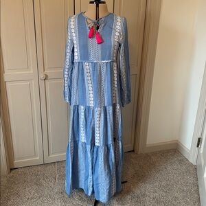 SLV Blue Patterned dress